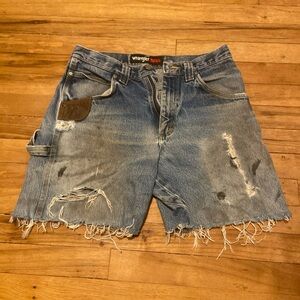 Wrangler Grunge Skater Distressed Denim Shorts Jorts